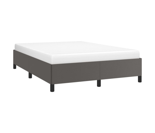 vidaXL Estructura de cama de cuero sintético gris 140x200 cm