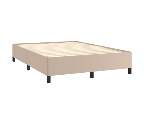 Estructura cama sin colchón cuero sintético capuchino 140x200cm