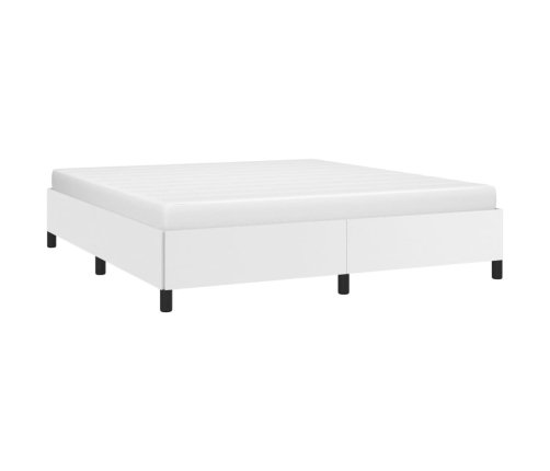 Estructura de cama sin colchón cuero sintético blanco 160x200cm