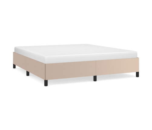 vidaXL Estructura de cama de cuero sintético capuchino 160x200 cm