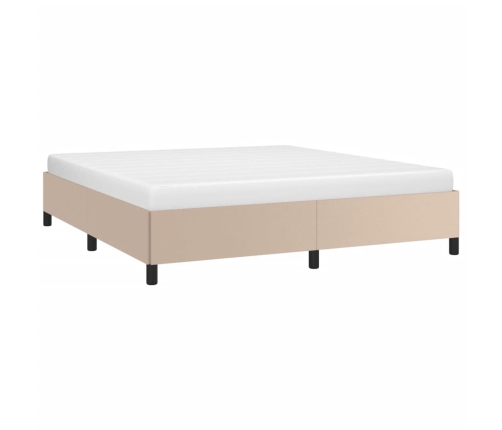 vidaXL Estructura de cama de cuero sintético capuchino 160x200 cm