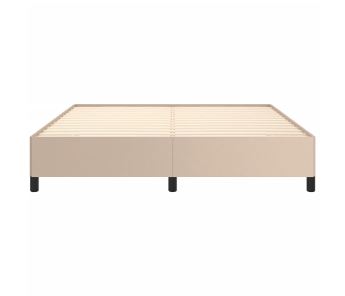 vidaXL Estructura de cama de cuero sintético capuchino 160x200 cm