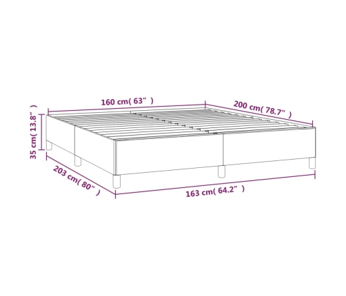 vidaXL Estructura de cama de cuero sintético capuchino 160x200 cm