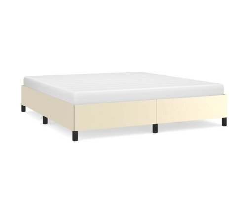 vidaXL Estructura de cama de cuero sintético crema 180x200 cm