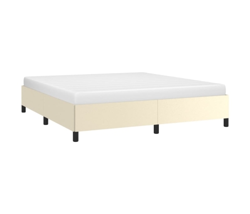 vidaXL Estructura de cama de cuero sintético crema 180x200 cm