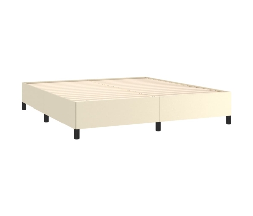 vidaXL Estructura de cama de cuero sintético crema 180x200 cm