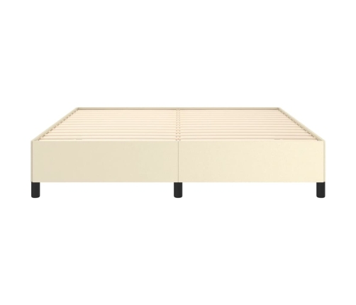 vidaXL Estructura de cama de cuero sintético crema 180x200 cm