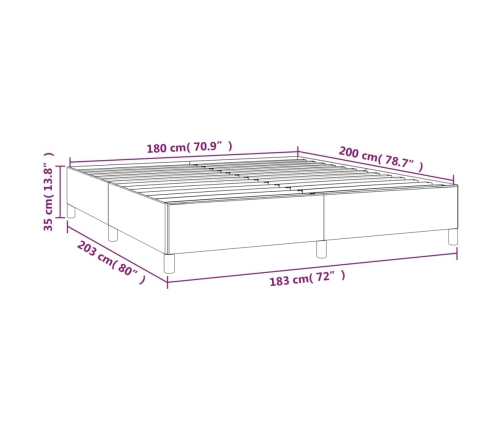 vidaXL Estructura de cama de cuero sintético crema 180x200 cm