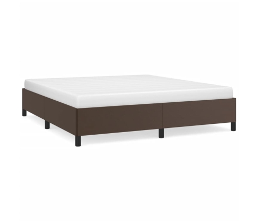 vidaXL Estructura de cama de cuero sintético marrón 180x200 cm