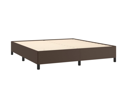 vidaXL Estructura de cama de cuero sintético marrón 180x200 cm