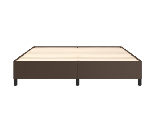 vidaXL Estructura de cama de cuero sintético marrón 180x200 cm