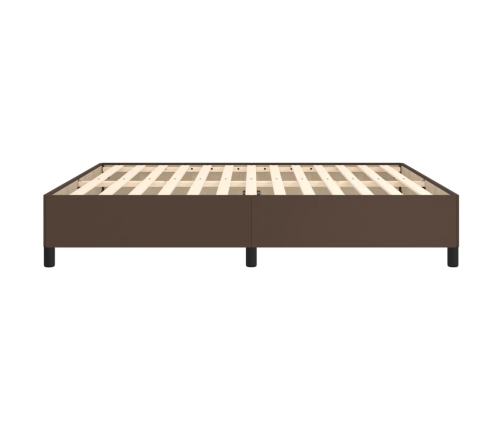 vidaXL Estructura de cama de cuero sintético marrón 180x200 cm