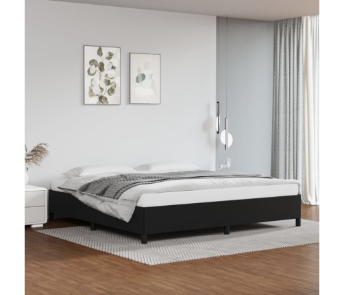 vidaXL Estructura de cama de cuero sintético negro 200x200 cm