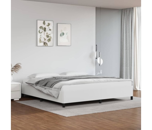 vidaXL Estructura de cama de cuero sintético blanco 200x200 cm