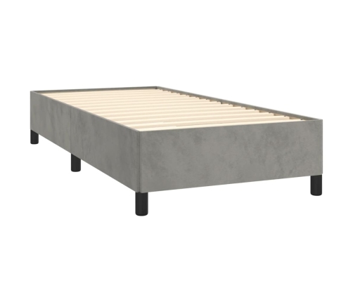 Estructura de cama sin colchón terciopelo gris claro 80x200 cm