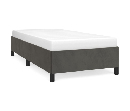 Estructura de cama sin colchón terciopelo gris oscuro 80x200 cm