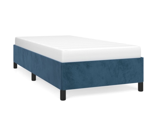 Estructura de cama sin colchón terciopelo azul oscuro 80x200 cm