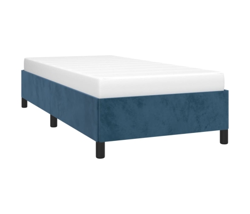 Estructura de cama sin colchón terciopelo azul oscuro 80x200 cm
