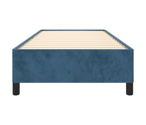 Estructura de cama sin colchón terciopelo azul oscuro 80x200 cm