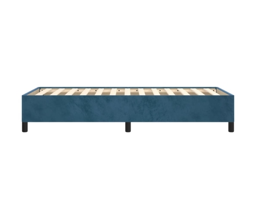 Estructura de cama sin colchón terciopelo azul oscuro 80x200 cm