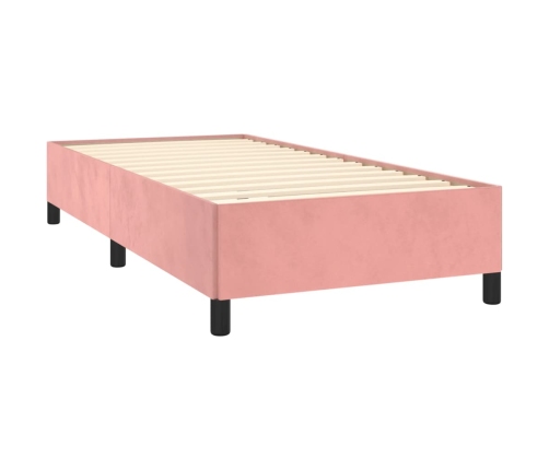 Estructura de cama sin colchón terciopelo rosa 80x200 cm