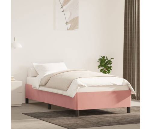 vidaXL Estructura de cama de terciopelo rosa 80x200 cm