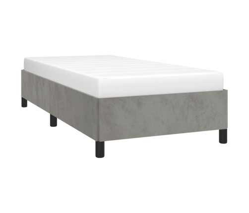 Estructura de cama sin colchón terciopelo gris claro 90x190 cm