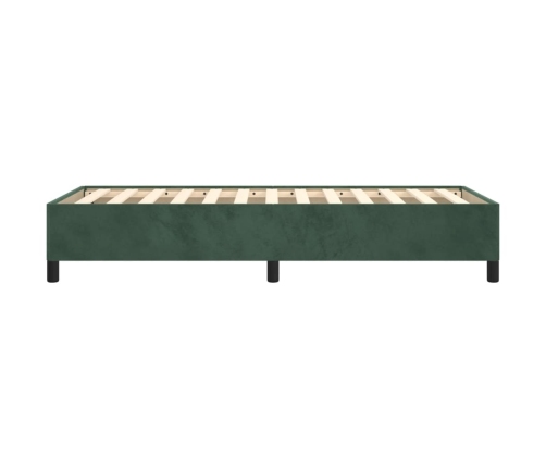 Estructura de cama sin colchón terciopelo verde oscuro 90x190cm