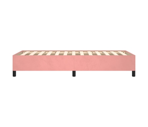 Estructura de cama sin colchón terciopelo rosa 90x190 cm