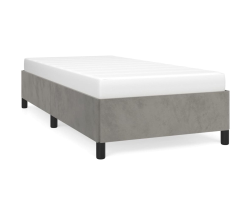 vidaXL Estructura de cama de terciopelo gris claro 90x200 cm