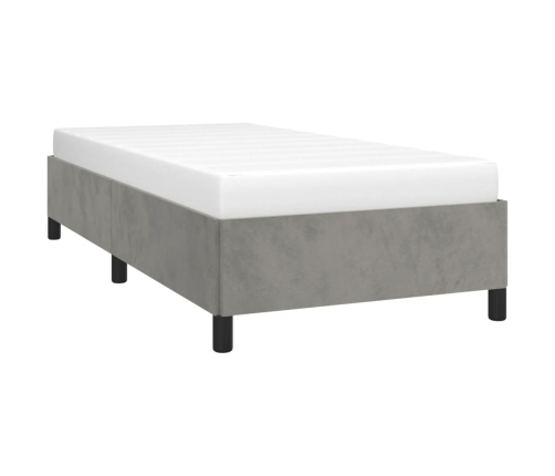 vidaXL Estructura de cama de terciopelo gris claro 90x200 cm