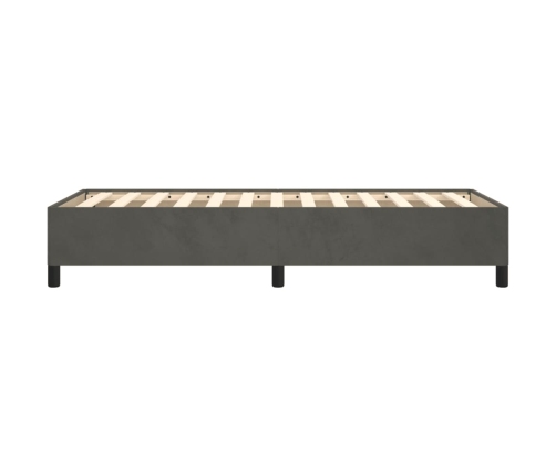 Estructura de cama sin colchón terciopelo gris oscuro 90x200 cm