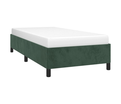 Estructura de cama sin colchón terciopelo verde oscuro 90x200cm