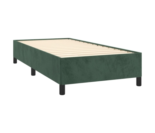 Estructura de cama sin colchón terciopelo verde oscuro 90x200cm