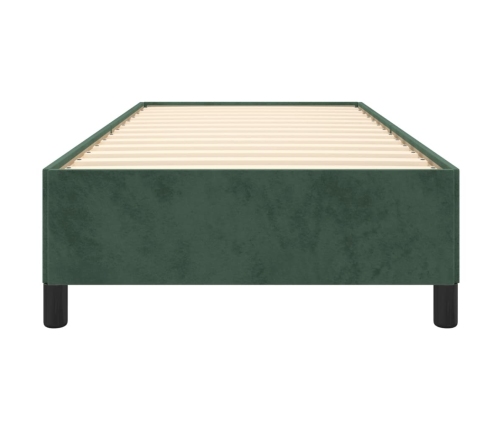 Estructura de cama sin colchón terciopelo verde oscuro 90x200cm