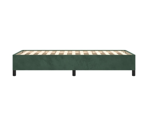 Estructura de cama sin colchón terciopelo verde oscuro 90x200cm