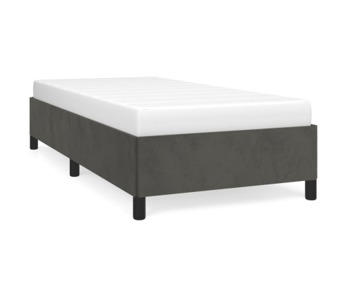 Estructura de cama sin colchón terciopelo gris oscuro 100x200cm