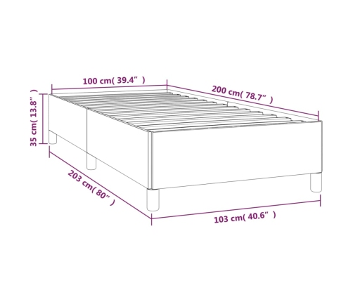Estructura de cama sin colchón terciopelo negro 100x200 cm