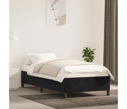 Estructura de cama sin colchón terciopelo negro 100x200 cm
