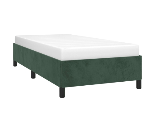 Estructura cama sin colchón terciopelo verde oscuro 100x200 cm