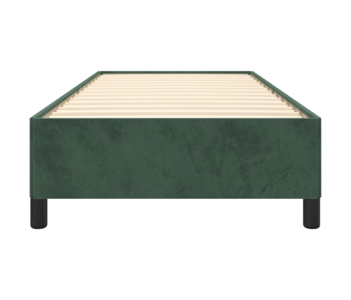 Estructura cama sin colchón terciopelo verde oscuro 100x200 cm