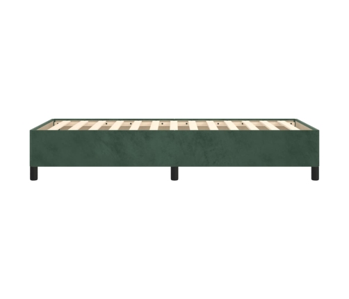 Estructura cama sin colchón terciopelo verde oscuro 100x200 cm