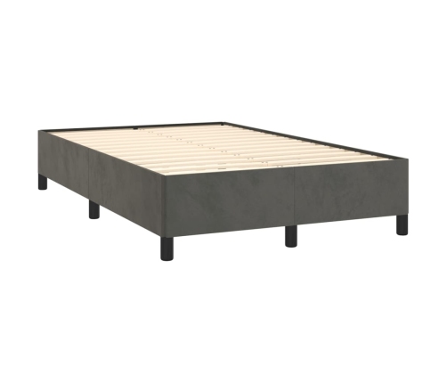 Estructura de cama sin colchón terciopelo gris oscuro 120x200cm