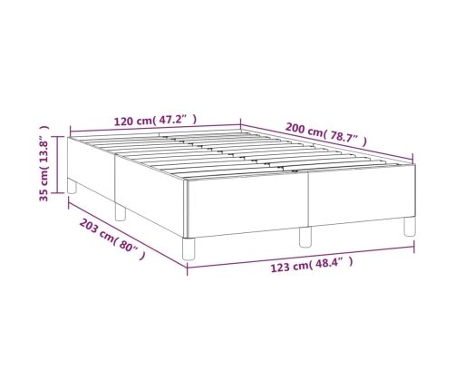 Estructura de cama sin colchón terciopelo negro 120x200 cm