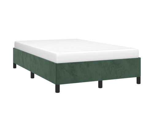 Estructura cama sin colchón terciopelo verde oscuro 120x200 cm