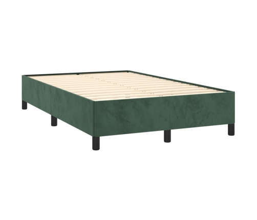 Estructura cama sin colchón terciopelo verde oscuro 120x200 cm