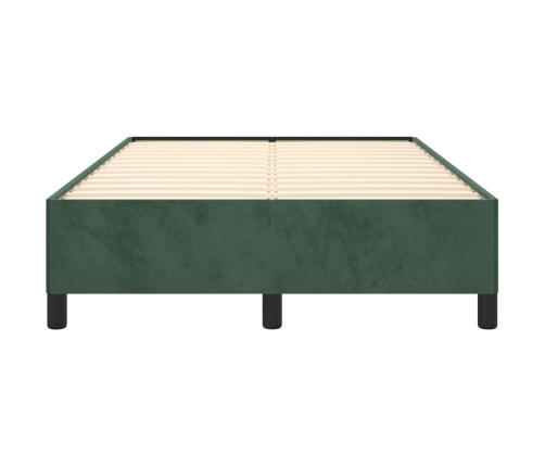 Estructura cama sin colchón terciopelo verde oscuro 120x200 cm