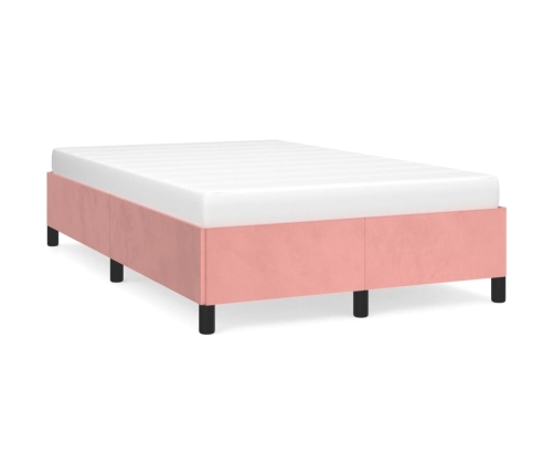 Estructura de cama sin colchón terciopelo rosa 120x200 cm