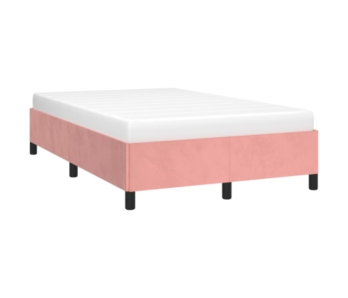 Estructura de cama sin colchón terciopelo rosa 120x200 cm