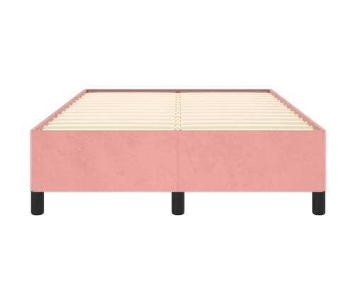 Estructura de cama sin colchón terciopelo rosa 120x200 cm